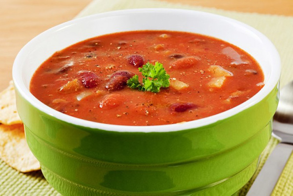 Томатный суп с беконом